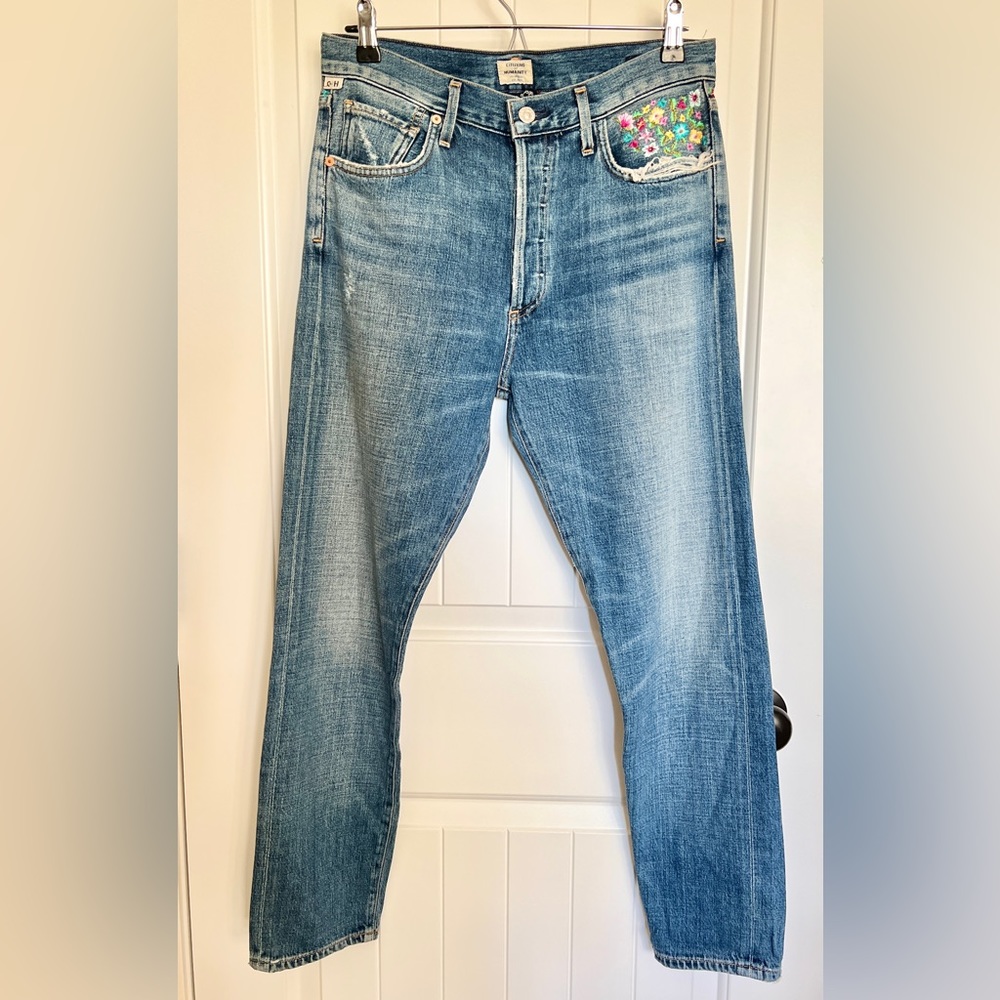 Citizens of Humanity Liya High Rise Embroiderered Floral Women’s Jeans, size 27